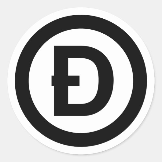 DスラッシュDogecoinラウンドステッカー ラウンドシール (正面)