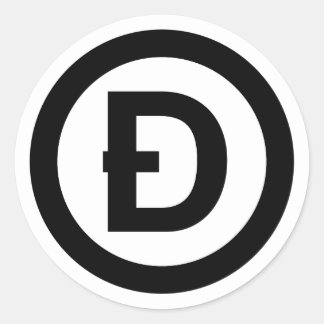 DスラッシュDogecoinラウンドステッカー ラウンドシール