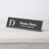 Dダイヤフェイクモンド机用ネームプレート デスクネームプレート (正面)
