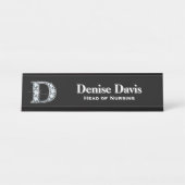 Dダイヤフェイクモンド机用ネームプレート デスクネームプレート (正面)