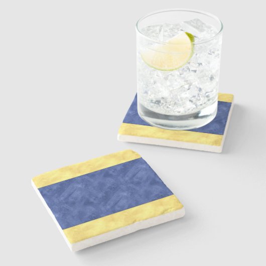 Dデルタ水カラー信号航海の海上国旗 ストーンコースター (横)