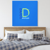 Dモノグラムイニシャルバーバルミツワーサインインボード キャンバスプリント (インサイチュ (寝室))