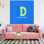 Dモノグラムイニシャルバーバルミツワーサインインボード キャンバスプリント (インサイチュ (リビング))