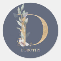 Dモノグラムパーソナライズされたフローラクラシックラウンドスティック