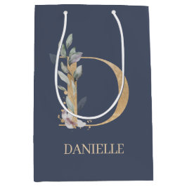 Dモノグラムパーソナライズされたフローラ ミディアムペーパーバッグ