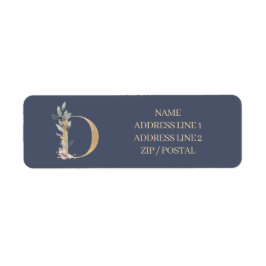 Dモノグラムパーソナライズされたフローラ ラベル