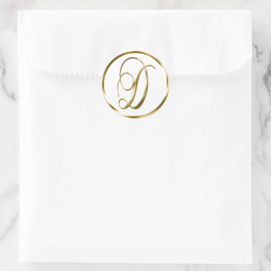 Dモノグラムフェイク金ゴールド封筒又は好意シール ラウンドシール (バッグ)