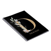 Dモノグラムフローラパーソナライズされたノート ノートブック (右側)