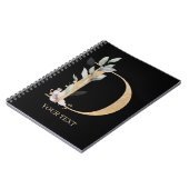 Dモノグラムフローラパーソナライズされたノート ノートブック (左側)