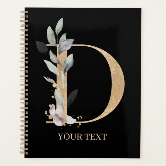 Dモノグラムフローラパーソナライズされたプランナー プランナー手帳 (正面)
