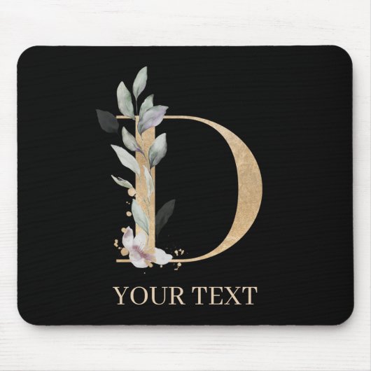 Dモノグラムフローラパーソナライズされたマウスパッド マウスパッド (正面)