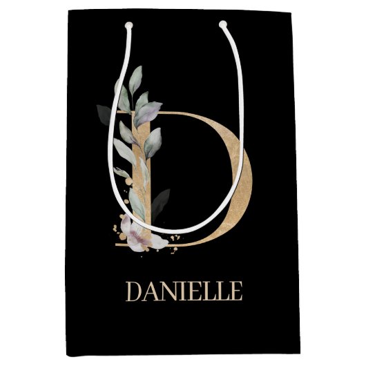 Dモノグラムフローラパーソナライズされた ミディアムペーパーバッグ (正面)