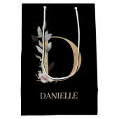 Dモノグラムフローラパーソナライズされた ミディアムペーパーバッグ (裏面)