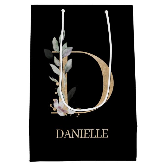 Dモノグラムフローラパーソナライズされた ミディアムペーパーバッグ (裏面)