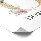 Dモノグラムフローラポスパーソナライズされたター ポスター (角)