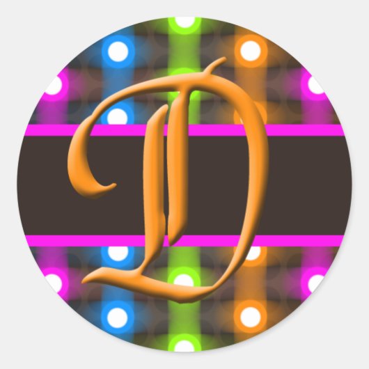 Dモノグラムレター封筒用シール ラウンドシール (正面)