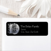 Dモノグラム「シルバーレース」デザインアドレス表 ラベル (インサイチュ)