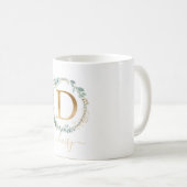 Dモノグラム、顧客固有のリーフリース コーヒーマグカップ (正面右)