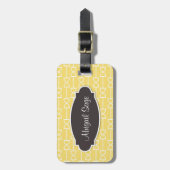 Dリングや輪パーソナライズされたスネッフルホースビットイエロー ラゲッジタグ (正面縦)