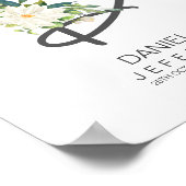 Dレターモノグラム赤面フローラデコール ポスター (角)