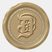 *~* d字ダイヤモンド円金ゴールドシールシール ラウンドシール (正面)