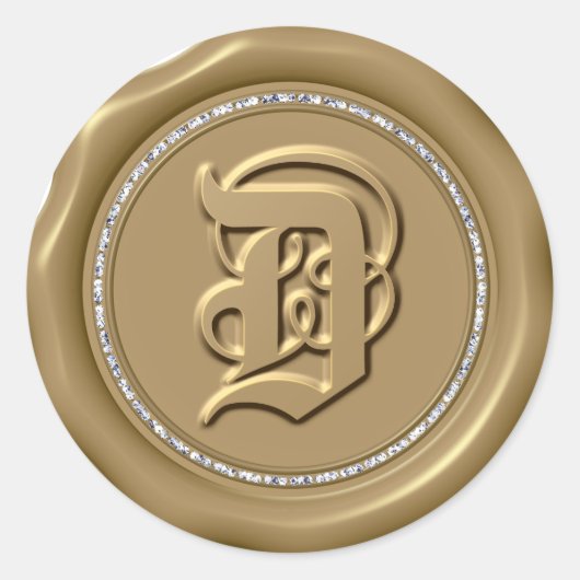 *~* d字ダイヤモンド円金ゴールドシールシール ラウンドシール (正面)
