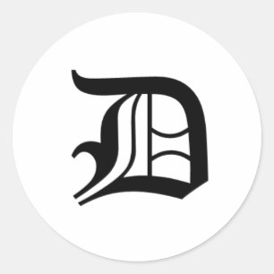 D文字の古い英語 ラウンドシール