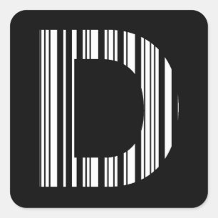 D文字バーコードイニシャルバーコードパターン スクエアシール