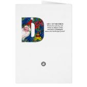 D文字/赤いリボンモノグラム付きサンタクロース (裏面)