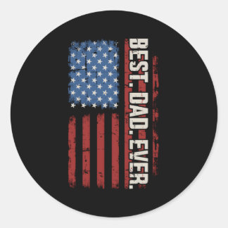 D最高のに対する米国の国旗を持つ絶え間ない父のパパ ラウンドシール