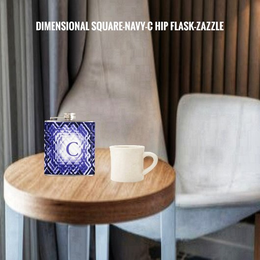 D正方形 – ネイビー – C フラスク