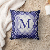 D正方形 – ネイビー – M クッション (ブランケット)