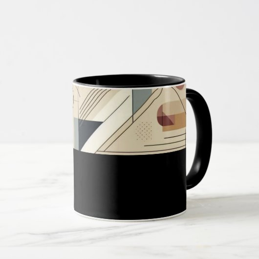 D10 - Tasse mit pastellfarbiger Kunst マグカップ (正面右)