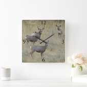 D18 ムレジカ鹿 スクエア壁時計 (ホーム)