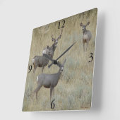 D18 ムレジカ鹿 スクエア壁時計 (傾斜)