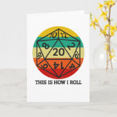 D20これが私のレトロ転がサイコロの方法である カード (黄色い花)