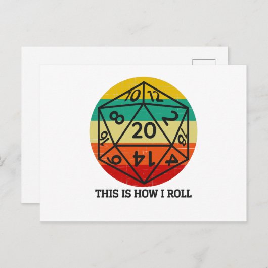D20これが私のレトロ転がサイコロの方法である ポストカード (正面/裏面)