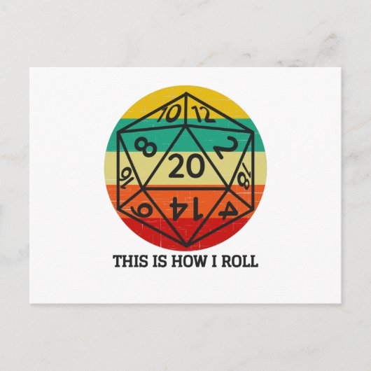 D20これが私のレトロ転がサイコロの方法である ポストカード (正面)
