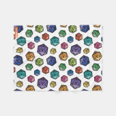 D20カラフルなパターン毛布 フリースブランケット (正面(横))