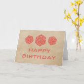 D20グランジサイコロゲーマー誕生日カードレッド カード (黄色い花)