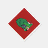 D20グリーンドラゴン – ホリデーエディション スタンダードカクテルナプキン (角)