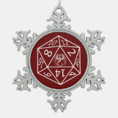 D20ケルト・ドラゴンDNDペーターオーナメント スノーフレークピューターオーナメント (正面)