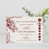 D20サイコロケルト・ドラゴンDND RPG DMゲーマー誕生日 招待状 (スタンド正面)