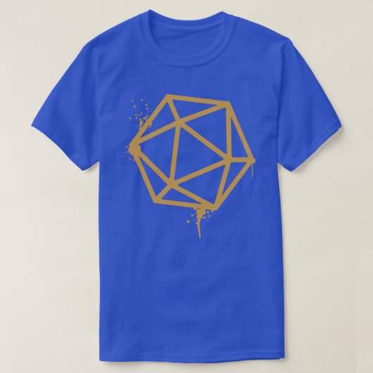D20サイコロス絵を描プブロンズ Tシャツ (デザイン正面)
