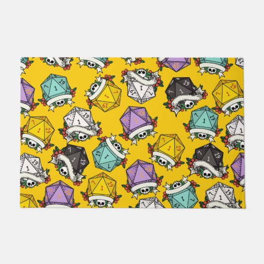 D20サイコロセットパターン ドアマット (正面)