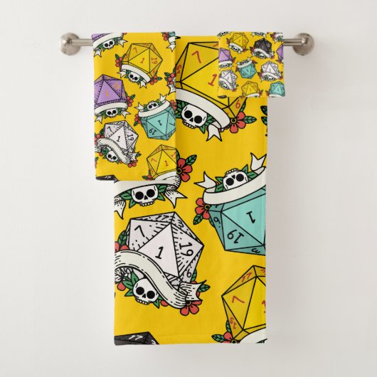 D20サイコロセットパターン バスタオルセット (インサイチュ)