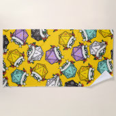 D20サイコロセットパターン ビーチタオル (正面)