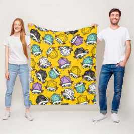 D20サイコロセットパターン フリースブランケット