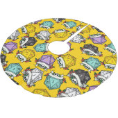 D20サイコロセットパターン ブラッシュドポリエステルツリースカート (アングル)