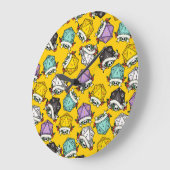 D20サイコロセットパターン ラージ壁時計 (傾斜)